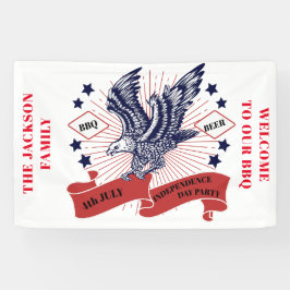 Lona 4 de julio Día de la Independencia. Texto editable