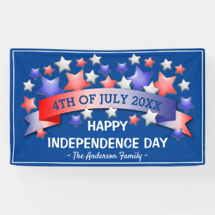 Lona 4 de julio personalizado Feliz Día de la Indepen