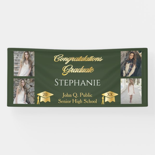 Lona 4 Foto Escuela de Graduados de Green Gold Congrats (Horizontal)