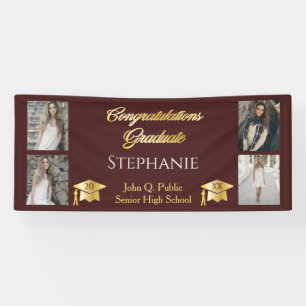 Lona 4 Photo Maroon Gold Congrats Graduate Name School