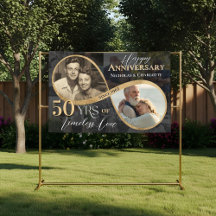 50º Feliz Aniversario Then & Now Gold Infinity