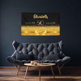 Lona 50.ª fiesta de cumpleaños bienvenida con el nombre
