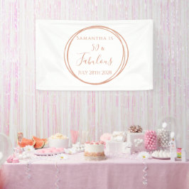 Lona 50.ª Fiesta de Cumpleaños Mínima de Oro Rosa