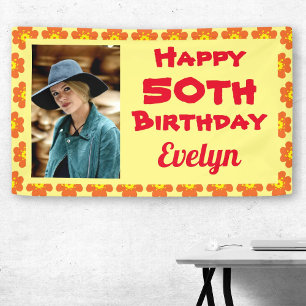 Lona 50.ª foto de Naranja de cumpleaños