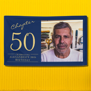 Lona 50.ª foto de oro azul