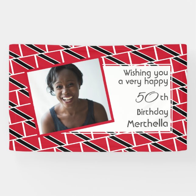 Lona 50.ª Personalizado de la BANDERA TRINIDAD (Horizontal)