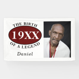 Lona 50.ª Plantilla De Fotos De Cumpleaños Nacimiento D