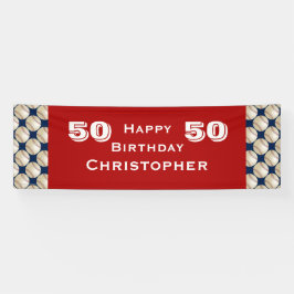 Lona 50.º, 55.º Béisbol, nombre, rojo