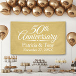 Lona 50.º Aniversario Boda Personalizado - oro<br><div class="desc">Si necesitas un año diferente - distinto de 50,  por favor contáctame. Negro tradicional con blanco - regalo perfecto para padres o abuelos. Un aguijón que puedes personalizar.</div>