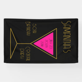 Lona 50.º cumpleaños Fiesta de cócteles Black Gold Cump