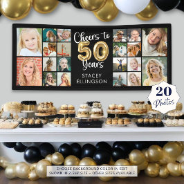 Lona 50 Aniversario 20 Collages de fotos Saludos a 50 a