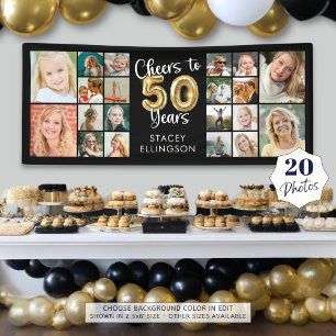 Lona 50 Aniversario 20 Collages de fotos Saludos a 50 a