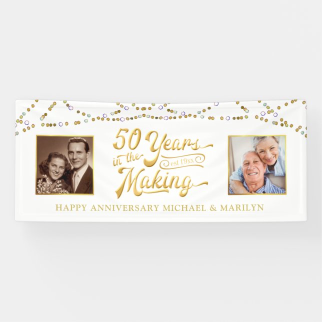 Lona 50° aniversario entonces y ahora fotos 50 años de  (Horizontal)