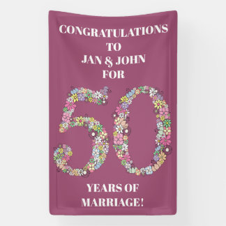 Lona 50 años 50 aniversario del matrimonio Boda