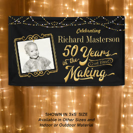 Lona 50 AÑOS DE NACIMIENTO 50 EN EL HACER Negro Y Oro