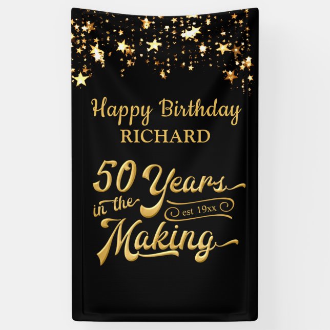 Lona 50 AÑOS EN LAS GRANDES LÁMPARAS DE Oro (Vertical)