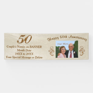 Lona 50.as banderas personalizadas del aniversario de