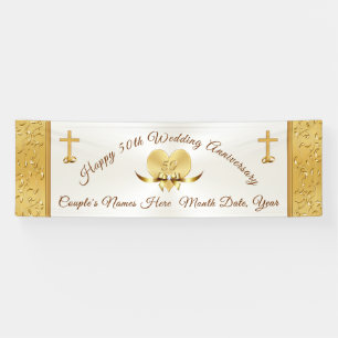 Lona 50.o Bandera personalizada del aniversario de boda