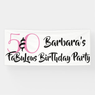Lona 50 y fabulosa fiesta de cumpleaños personalizada d