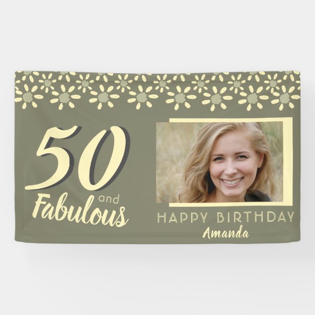 Lona 50 y fabulosa foto acuática de la margarita amaril (Horizontal)