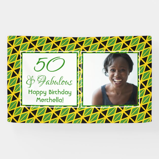 Lona 50 y fabulosa foto de Personalizado de la BANDERA  (Horizontal)