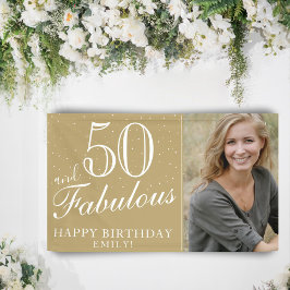 Lona 50 y fabulosa foto moderna de oro de 50 años