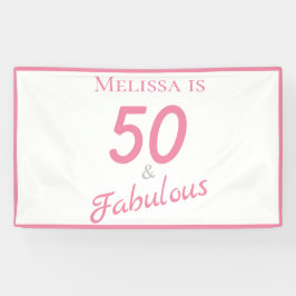 Lona 50 y fabuloso cartel de la fiesta de cumpleaños