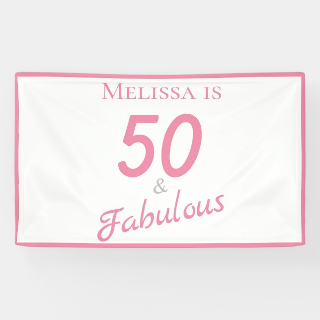 Lona 50 y fabuloso cartel de la fiesta de cumpleaños (Horizontal)