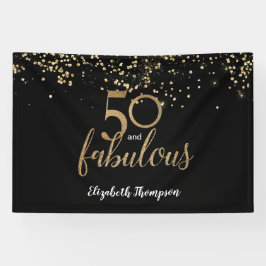 Lona 50 y fabuloso cumpleaños 50 personalizado