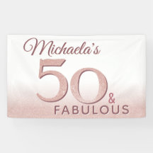 50 y Fabuloso Cumpleaños Moderno Fondo de Rosa Dor