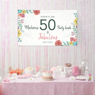 Lona 50 y fabuloso elegante floral acuarela invitat