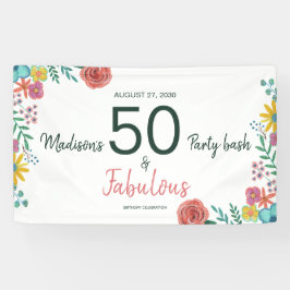 Lona 50 y fabuloso elegante floral acuarela invitat