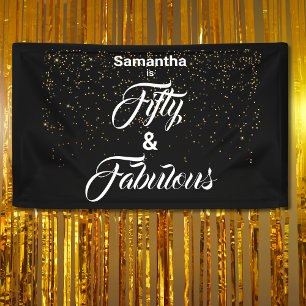 Lona 50 y Fabuloso Glitter Dorado Personalizado
