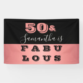 Lona 50 y fabuloso Rosa Gold 50 cumpleaños