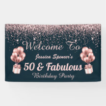 50 y Fabuloso Rosa Oro 50 cumpleaños Bienvenidos