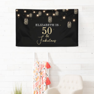 Lona 50 y Fabulous Black with String Lights
