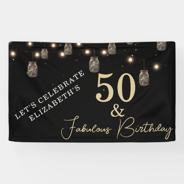 Lona 50 y Fabulous Black with String Lights (Horizontal)