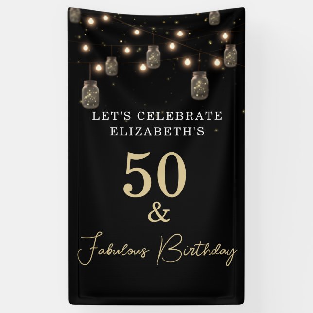 Lona 50 y Fabulous Black with String Lights (Vertical)