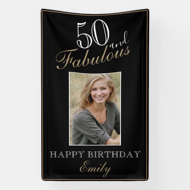 Lona 50 y Fabulous Elegant 50th Birthday Photo (Vertical)