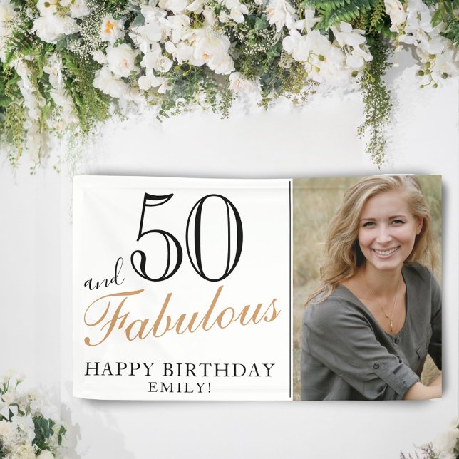 Lona 50 y Fabulous Elegant 50th Birthday Photo (Subido por el creador)