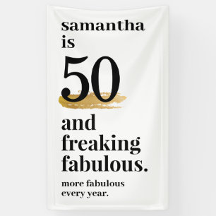 Lona 50 y Fabulous Funny Modern Bday Fiesta