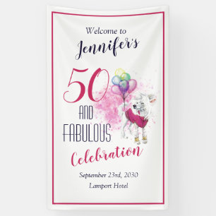 Lona 50 y un perro rosa y blanco fabuloso