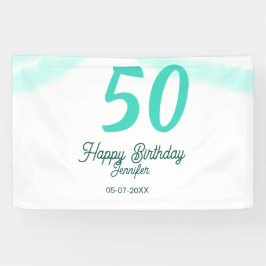 Lona 50th birthday add name date year green pastel bold