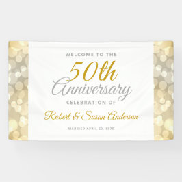 Lona 50th Wedding Anniversary Gold Bokeh Welcome