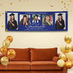 Lona 5 Colaje de Fotos Felicitaciones Graduado 2026 Azu