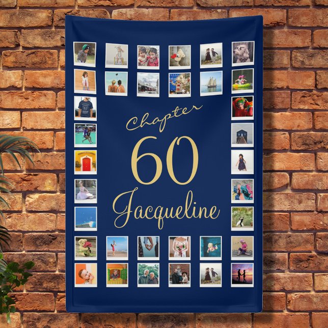 Lona 60.º cumpleaños Oro Azul (Subido por el creador)