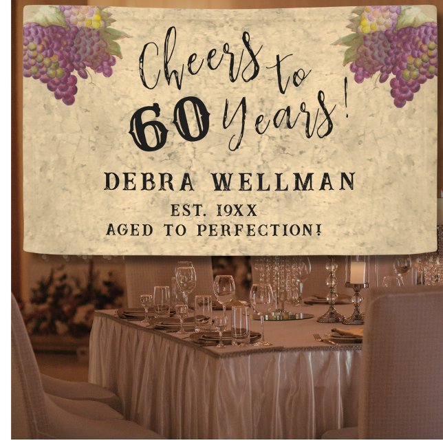 Lona 60.º cumpleaños: Saludos temáticos a 60 (Subido por el creador)