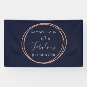 Lona 60.º Rosa de oro de la Marina de Cumpleaños Fiesta