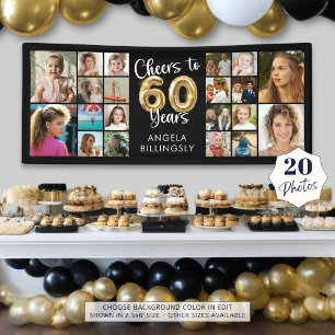 Lona 60 Aniversario 20 Collages de fotos Saludos a 60 a