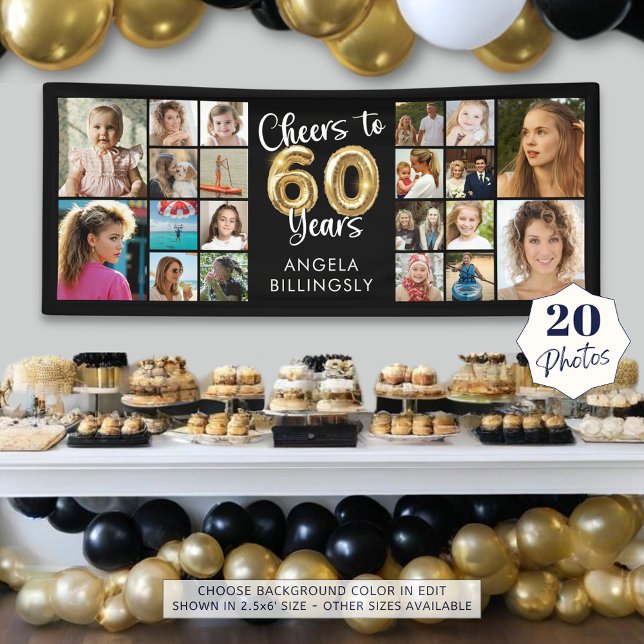Lona 60 Aniversario 20 Collages de fotos Saludos a 60 a (Subido por el creador)